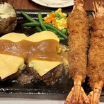 ハングリータイガー - オリジナルハンバーグと海老フライRセットチーズのせ　　　　　　　　　　　　　　　　　　　3,720円+220円(税込)