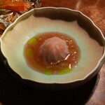 レストラン ナズ - 発酵させたトマトのソース、燻製サーモン