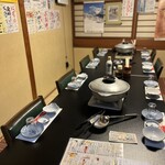 居酒屋 しんざん - 案内いただきましたのは、畳の上にテーブルと椅子の個室。
広々としてゆっくりくつろげそう♪( ´▽｀)