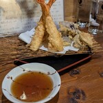 白雪 - 大海老とナスと舞茸天ぷら