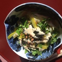 紀尾井 なだ万 - あられとぱりぱりの海草サラダ食感がいい