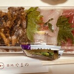 築地やまの - ・三種盛り（鰻）　¥1,600-（税込）