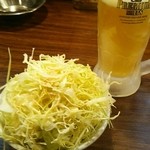 マル超ホルモン - お通しキャベツはお替りOK！