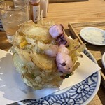 おうどん 瀬戸晴れ - 地だこ入かき揚げ