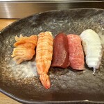 鮨処藤 - ⒑赤貝⒐花海老 ⒍漬け⒎かました～カマトロ⒏真蛸