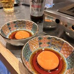 やきにく 梵厨 - 梵厨ぜっぴんカルビの卵黄
