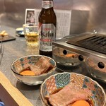 やきにく 梵厨 - 卵黄に絡めて♡