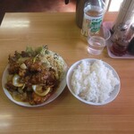 かし亀 - 唐揚げカレー炒めライス1300円