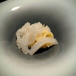 LAT.34°N by 蒼 - お魚のご披露が有って、特に目を引いた障泥烏賊、 「障泥烏賊のフェデリーニ」となって、お皿を見た途端に思わず「宝石ですかっ！？」 ♡♡♡