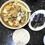 林聰明沙鍋魚頭 - 料理写真:沙鍋菜＋魚肉 ＆ 茄子 ＆ 白飯