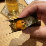 江戸富士 - ヤリイカとウニの手巻き