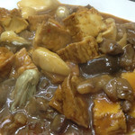 みょうが屋 - 厚揚げ、宮崎牛のカキソース炒め