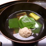 味 ふくしま - 椀物　鶉のお団子と九条ネギ