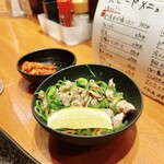 かしわ本舗 とりいし - チャンジャ 390円＆ずり皮ねぎ塩レモン 360円