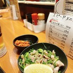かしわ本舗 とりいし - チャンジャ 390円＆ずり皮ねぎ塩レモン 360円