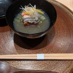 鮨 うら紀 - 蟹真薯 霙餡掛け 針柚子と芹