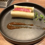 焼肉うしごろ - 牛ヒレカツサンド　手前のソース　付けて頂きまシタ　ウルトラ美味い╰(*´︶`*)╯♡