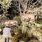 うかい鳥山 - ライトアップされた庭は、とても美しく寒いのも忘れました。