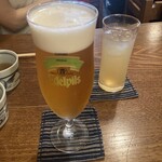 手打そば 菊谷 - ビール