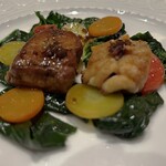 カランドリエ - フォアグラとタラの白子、バルサミコソース