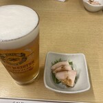 川栄 - お通しとビール