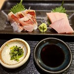 魚食処 一豊 - 金目鯛刺身と刺身の2種盛り