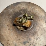 ラッフィナート - 甘鯛のクロッカンテ。所謂、松笠揚げですが鱗がカリッカリで上品な誂え。火の入りが絶妙で本当に素晴らしい！イタリアンも和食も甘鯛の美味しさを最大限に引き出すよね。