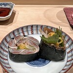 鮨 はしもと - 赤酢で締めた鰯巻き