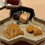 鮨 はしもと - 珍味3種盛り
      ✴︎自家製イカの塩辛 ✴︎あん肝 ✴︎カラスミ味噌漬け