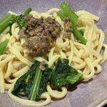 焼肉×創作びすとろ 笑進笑明 - アスパラ菜を使った生パスタの冷製まぜ麺