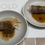 NARITA BOLD KITCHEN - 焼きしゃぶ　左　おろしポン酢　右　すき焼きソース