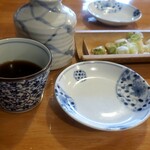 なかや 桑風庵 - 先ず、お汁と薬味の提供