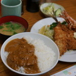 とんかつ八千代 - 20140405 C（エビ アジ ホタテ） カレー掛
