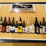 鮨桂太 - 日本酒メニュー（左側=辛口←（中央=中口）→右側=甘口）