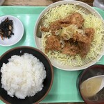 ラーメン東横 - 油淋鶏両方大盛定食　1,350円