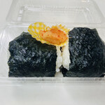 おむすびまるしゅ - おにぎり二種、海苔が薄くて旨いのだ