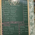 ナワブ - 黒板メニューにCHICKEN KARAIがある!