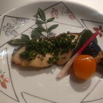 日本料理 旬彩 - 鰆難波焼き　金柑蜜煮  昆布巻き  はじかみ