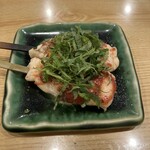 彩家 - 自分用のササミ。チューブの梅肉は好まないのですが、これはOK!