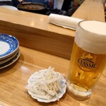 おでんと肴 ちくわ - ビールで乾杯