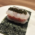 焼肉うしごろ 銀座店 - 和牛とボタン海老の手巻き