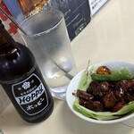 立飲み 天下 - 三冷ホッピー400円＆鳥もつ煮360円、おかわりナカ210円（R8.1）
