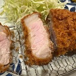 とんかつ 寿々木 - 上ロースかつ　断面アップ