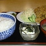 あさひ食堂 - 鳥唐揚げ定食(七個)大盛  900円