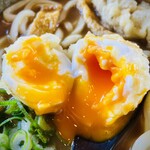 らんぷ若蔵 - 半熟玉子天の黄身でカレー出汁がまろやかに