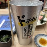 酒場魚と鶏ヤロー - 結局、メガハイに！しっかり1リットルサイズでそれでも税込で274円！！