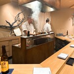 おみ乃 椿 - エビスビール(小瓶) ◎