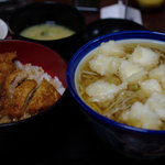 盛安 - イカ天蕎麦とソースカツ丼