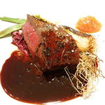 蝦夷鹿のロースト 赤ワインソース(＋１５００円)