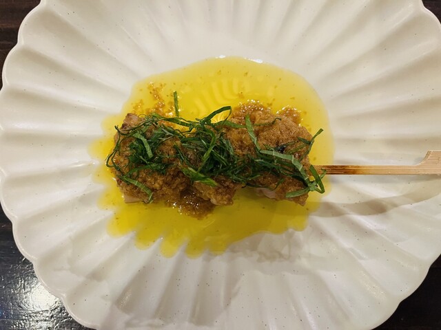 まぐろ 胡麻玉ねぎソース
